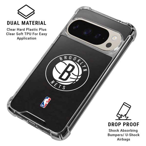NBA Brooklyn Nets Distressed Google Pixel 9/9 Pro Clear Case